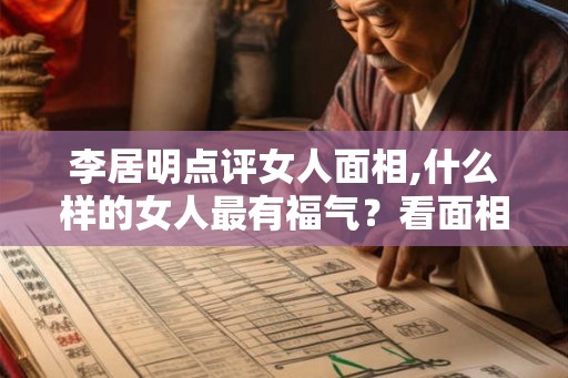 李居明点评女人面相,什么样的女人最有福气？看面相咯