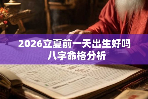 2026立夏前一天出生好吗  八字命格分析