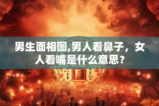 男生面相图,男人看鼻子，女人看嘴是什么意思？