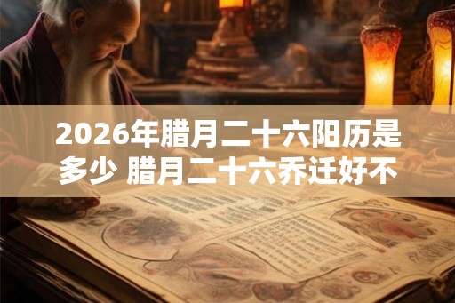 2026年腊月二十六阳历是多少 腊月二十六乔迁好不好 2026年腊月二十六阳历是多少 腊月二十六乔迁好不好