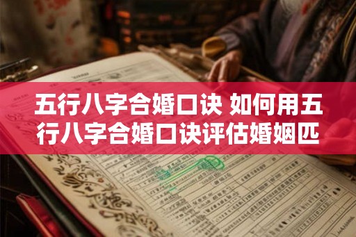 五行八字合婚口诀 如何用五行八字合婚口诀评估婚姻匹配度