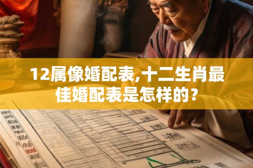 12属像婚配表,十二生肖最佳婚配表是怎样的？