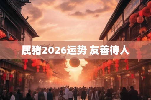 属猪2026运势 友善待人