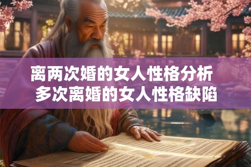离两次婚的女人性格分析 多次离婚的女人性格缺陷 离两次婚的女人性格分析 多次离婚的女人性格缺陷