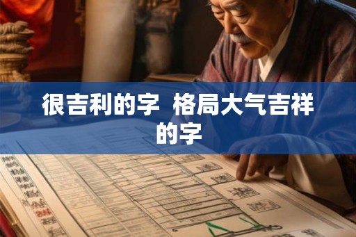 很吉利的字  格局大气吉祥的字