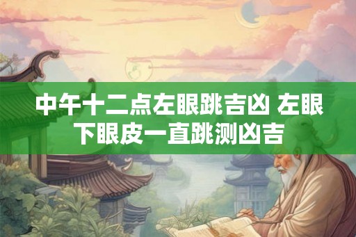 中午十二点左眼跳吉凶 左眼下眼皮一直跳测凶吉