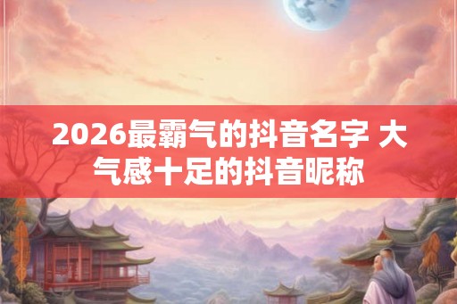 2026最霸气的抖音名字 大气感十足的抖音昵称
