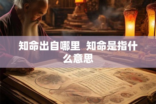 知命出自哪里  知命是指什么意思