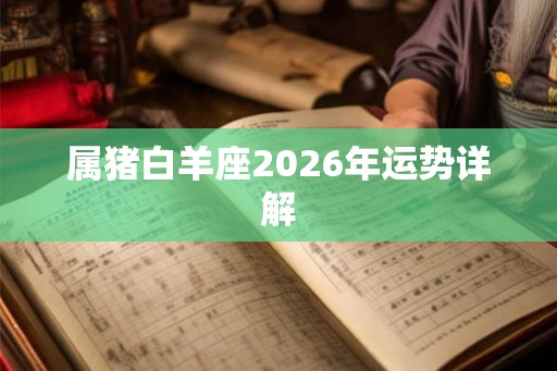 属猪白羊座2026年运势详解