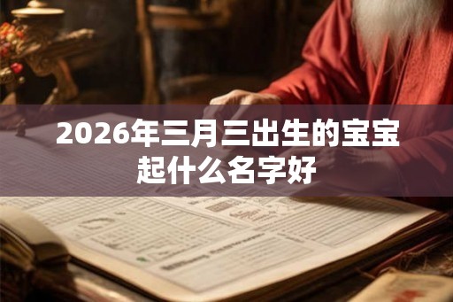 2026年三月三出生的宝宝起什么名字好
