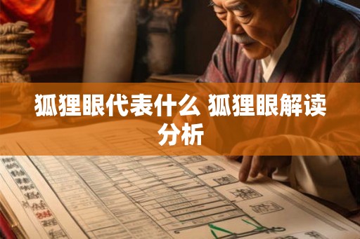 狐狸眼代表什么 狐狸眼解读分析 狐狸眼代表什么 狐狸眼解读分析