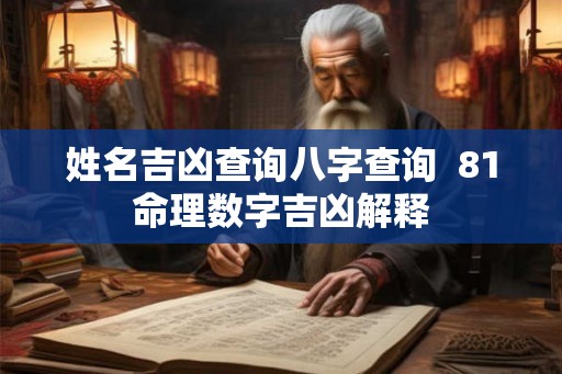 姓名吉凶查询八字查询  81命理数字吉凶解释