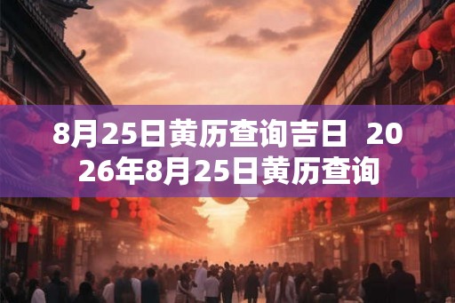 8月25日黄历查询吉日 2026年8月25日黄历查询 8月25日黄历查询吉日 2026年8月25日黄历查询