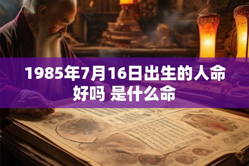 1985年7月16日出生的人命好吗 是什么命