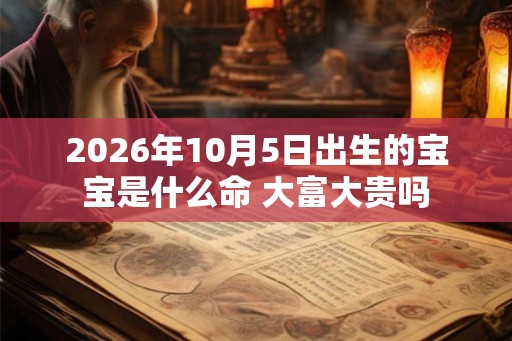2026年10月5日出生的宝宝是什么命 大富大贵吗