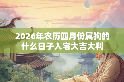 2026年农历四月份属狗的什么日子入宅大吉大利 2026年农历四月份属狗的什么日子入宅大吉大利