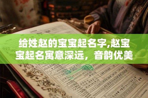 给姓赵的宝宝起名字,赵宝宝起名寓意深远，音韵优美