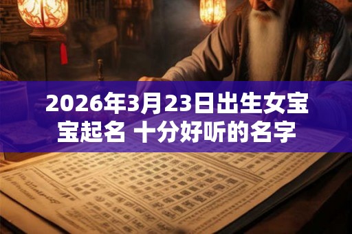 2026年3月23日出生女宝宝起名 十分好听的名字