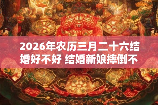 2026年农历三月二十六结婚好不好 结婚新娘摔倒不吉利吗