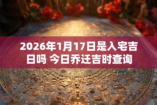 2026年1月17日是入宅吉日吗 今日乔迁吉时查询