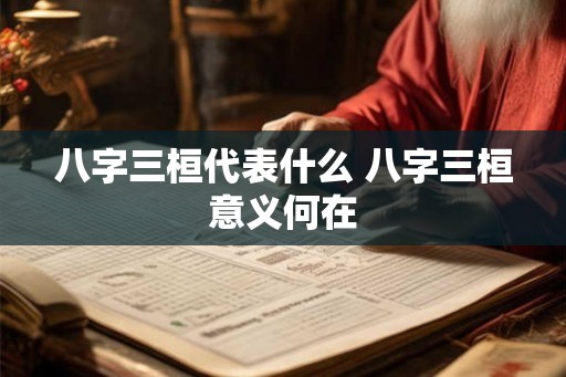 八字三桓代表什么 八字三桓意义何在