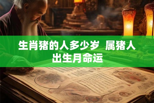 生肖猪的人多少岁  属猪人出生月命运