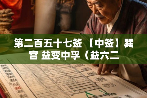 第二百五十七签 【中签】巽宫 益变中孚（益六二