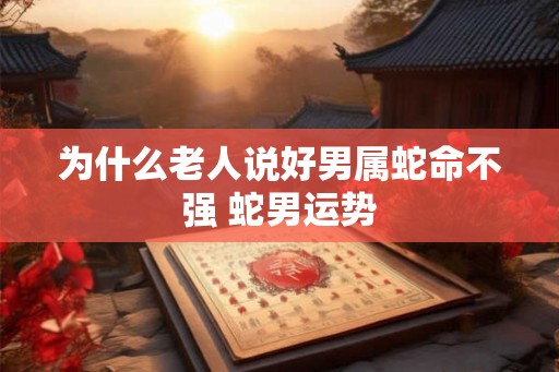 为什么老人说好男属蛇命不强 蛇男运势