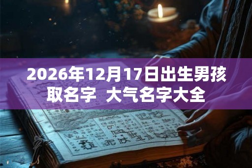 2026年12月17日出生男孩取名字  大气名字大全