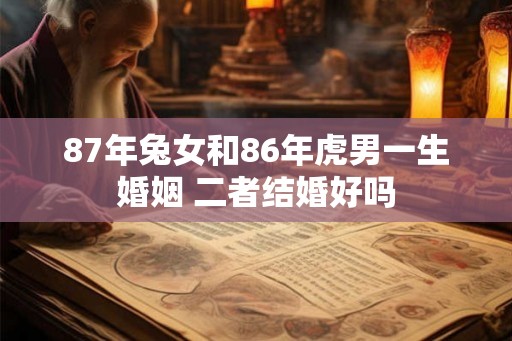 87年兔女和86年虎男一生婚姻 二者结婚好吗