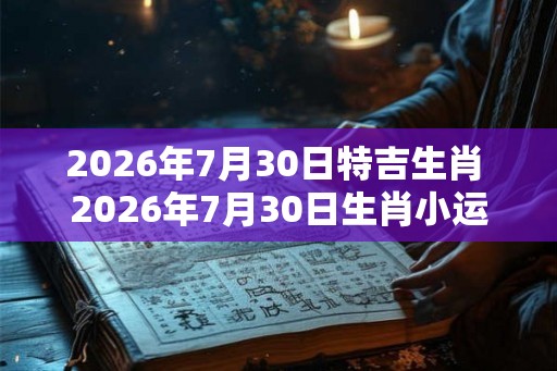 2026年7月30日特吉生肖 2026年7月30日生肖小运播报