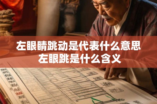 左眼睛跳动是代表什么意思 左眼跳是什么含义