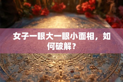 女子一眼大一眼小面相，如何破解？