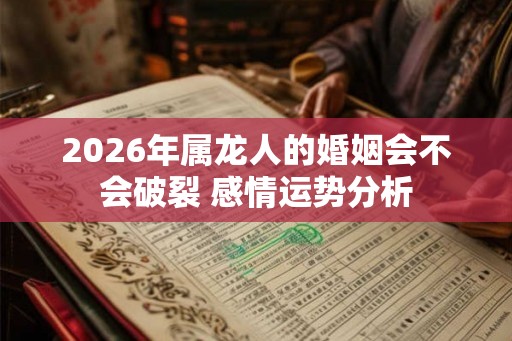 2026年属龙人的婚姻会不会破裂 感情运势分析
