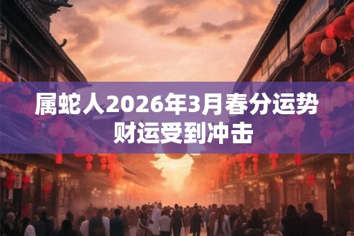属蛇人2026年3月春分运势  财运受到冲击