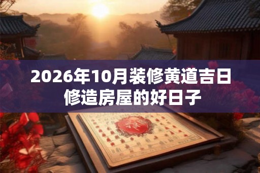 2026年10月装修黄道吉日 修造房屋的好日子