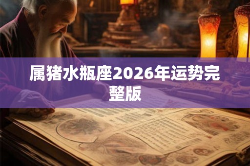 属猪水瓶座2026年运势完整版
