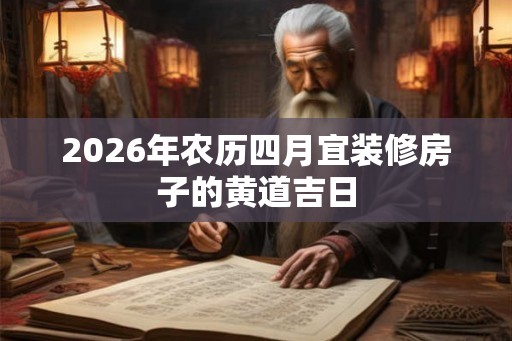 2026年农历四月宜装修房子的黄道吉日
