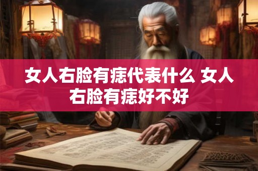 女人右脸有痣代表什么 女人右脸有痣好不好