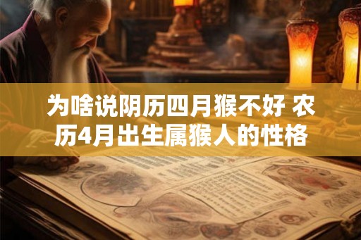 为啥说阴历四月猴不好 农历4月出生属猴人的性格