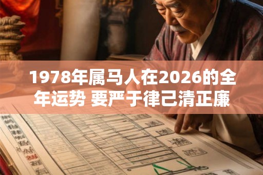 1978年属马人在2026的全年运势 要严于律己清正廉洁
