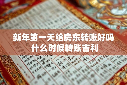 新年第一天给房东转账好吗 什么时候转账吉利