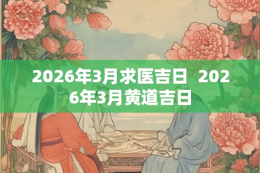 2026年3月求医吉日  2026年3月黄道吉日