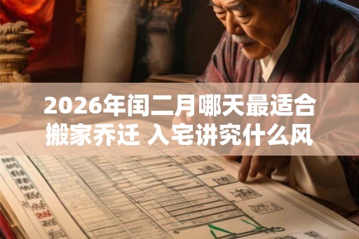 2026年闰二月哪天最适合搬家乔迁 入宅讲究什么风水