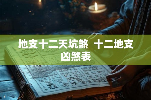 地支十二天坑煞  十二地支凶煞表