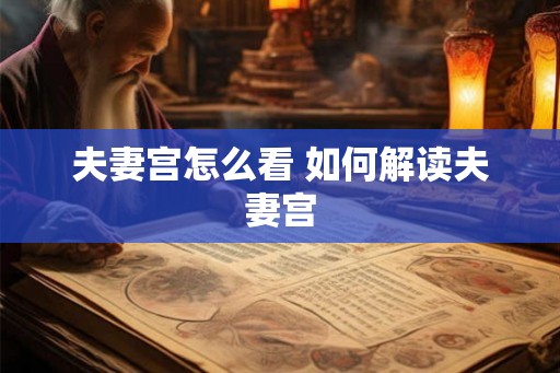 夫妻宫怎么看 如何解读夫妻宫