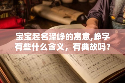 宝宝起名泽峥的寓意,峥字有些什么含义，有典故吗？