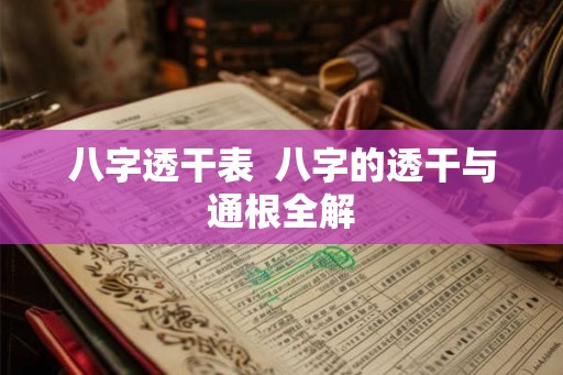 八字透干表  八字的透干与通根全解