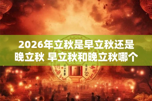 2026年立秋是早立秋还是晚立秋 早立秋和晚立秋哪个好
