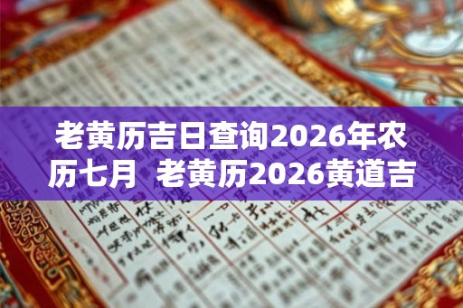 老黄历吉日查询2026年农历七月 老黄历2026黄道吉日一览表 老黄历吉日查询2026年农历七月 老黄历2026黄道吉日一览表